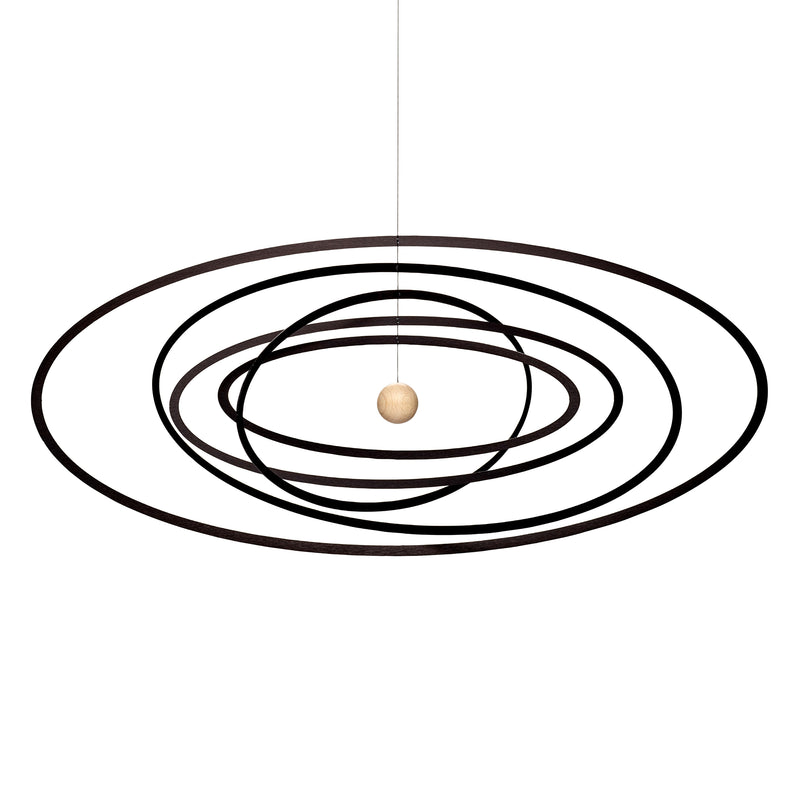 Flensted Mobiles - Science Fiction Mobile | Ellipse Horizontal / schwarz/natur