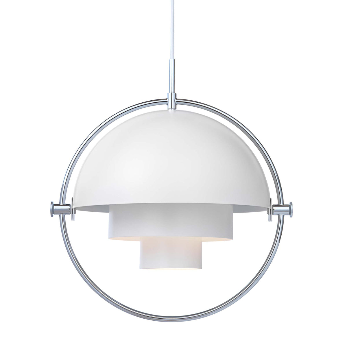 Gubi - Multi-Lite Pendelleuchte | Ø 36 cm / Chrom / weiß