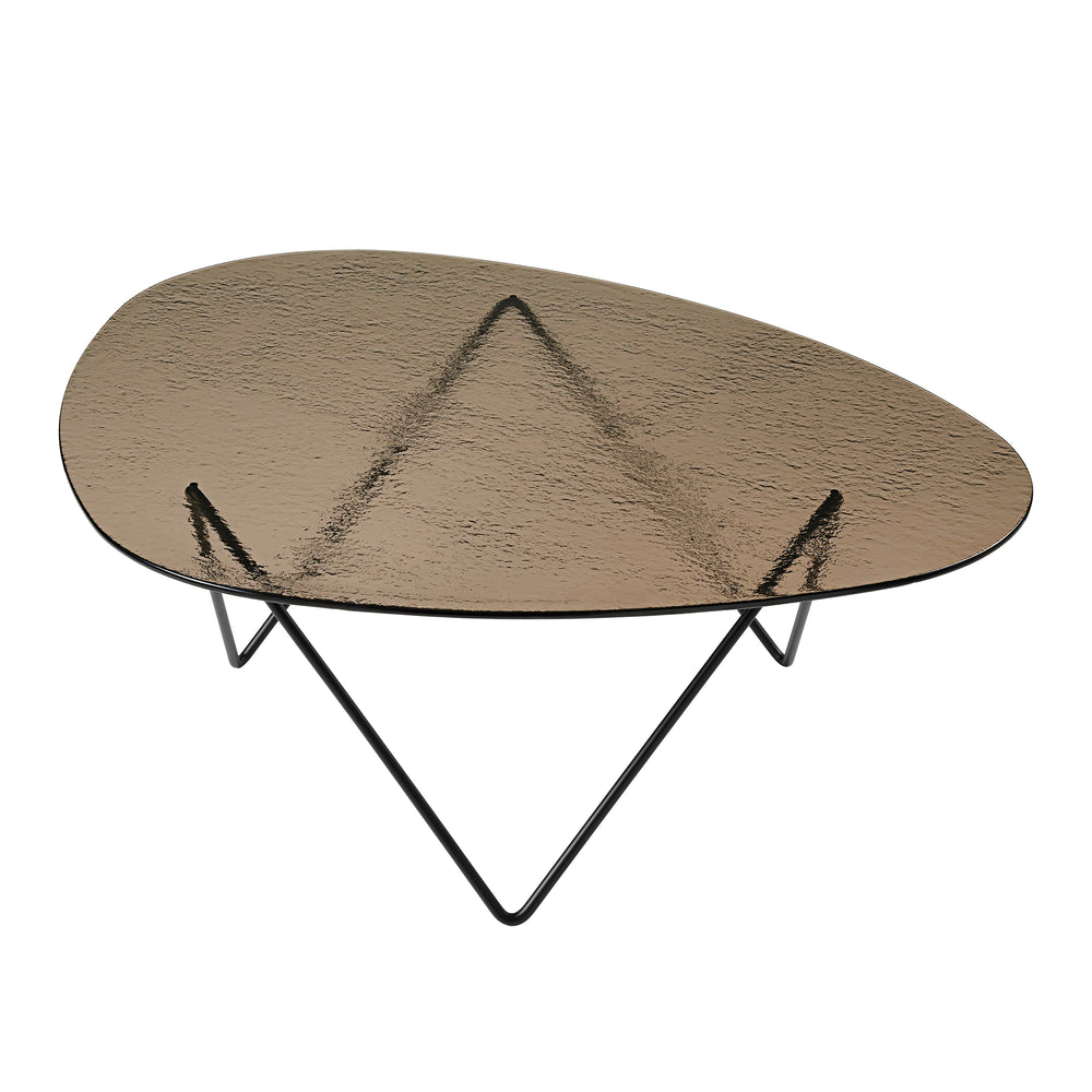Gubi - Pedrera Couchtisch | strukturiert bronze Glas / mattschwarz