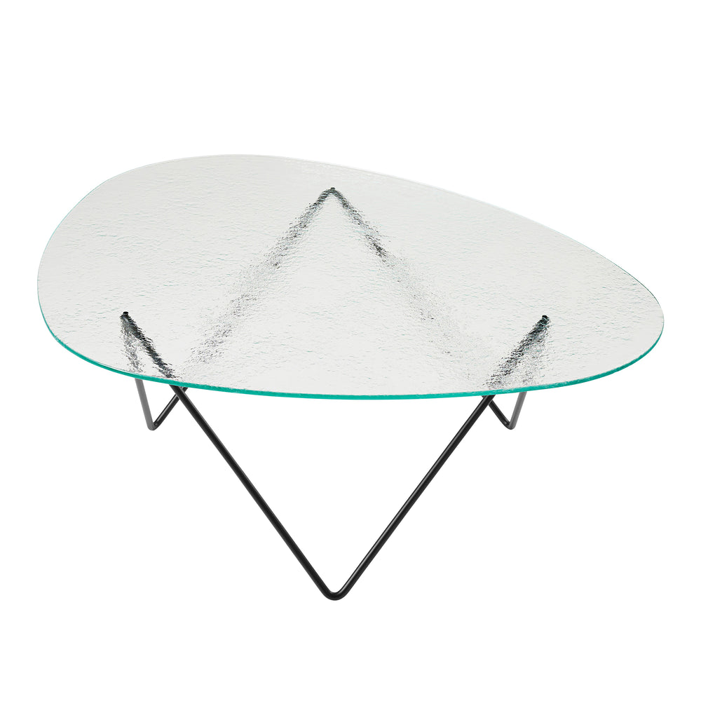 Gubi - Pedrera Couchtisch | strukturiert transparent Glas / mattschwarz