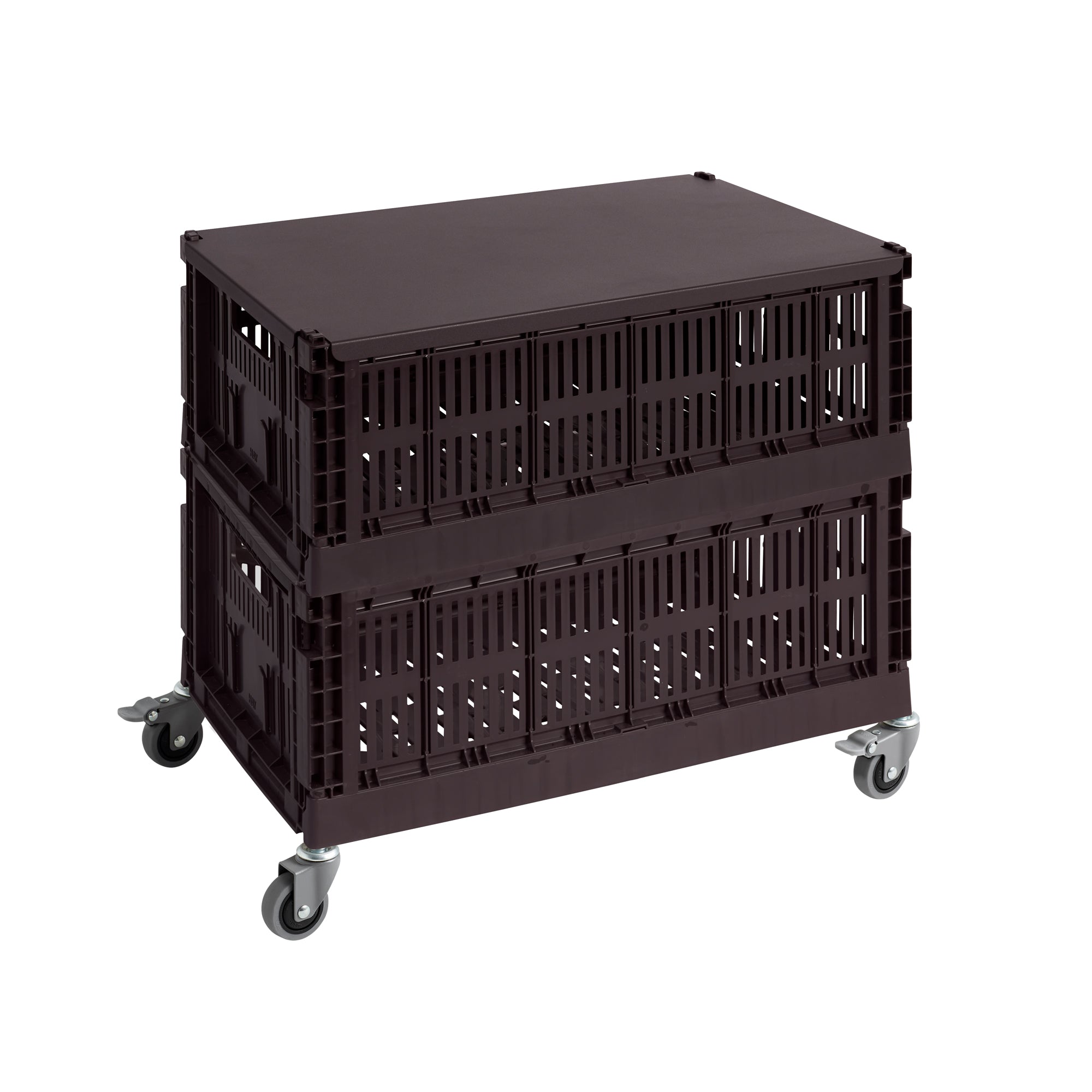 HAY - Colour Crate Beistelltisch auf Rollen, large | bordeaux