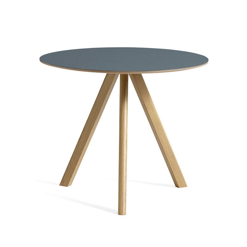 HAY - Copenhague CPH20 Bistrotisch | Ø 90 cm / smokey blue / Eiche lackiert