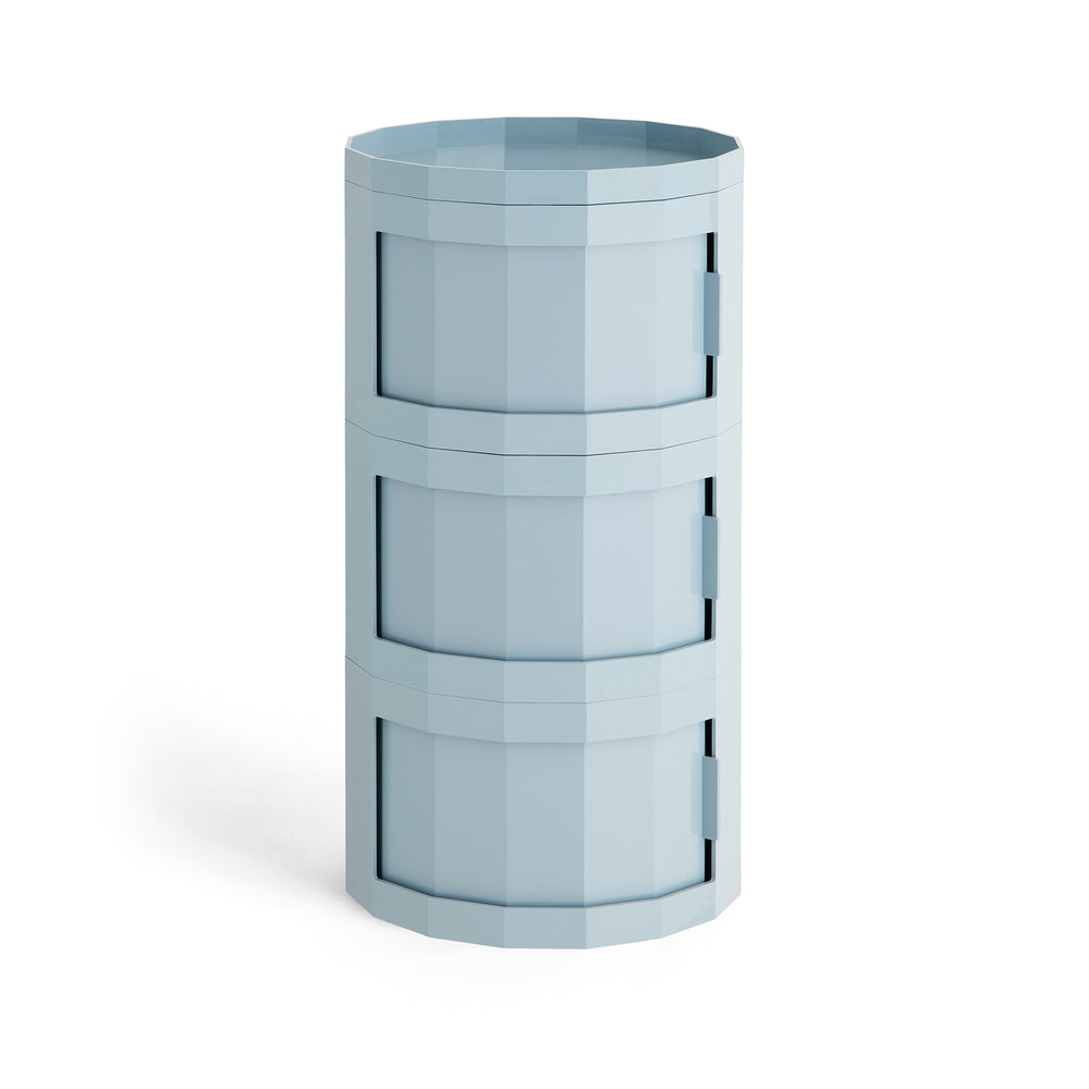 HAY - Facet Cabinet mit Füßen und Rollen | 30 cm / misty blue