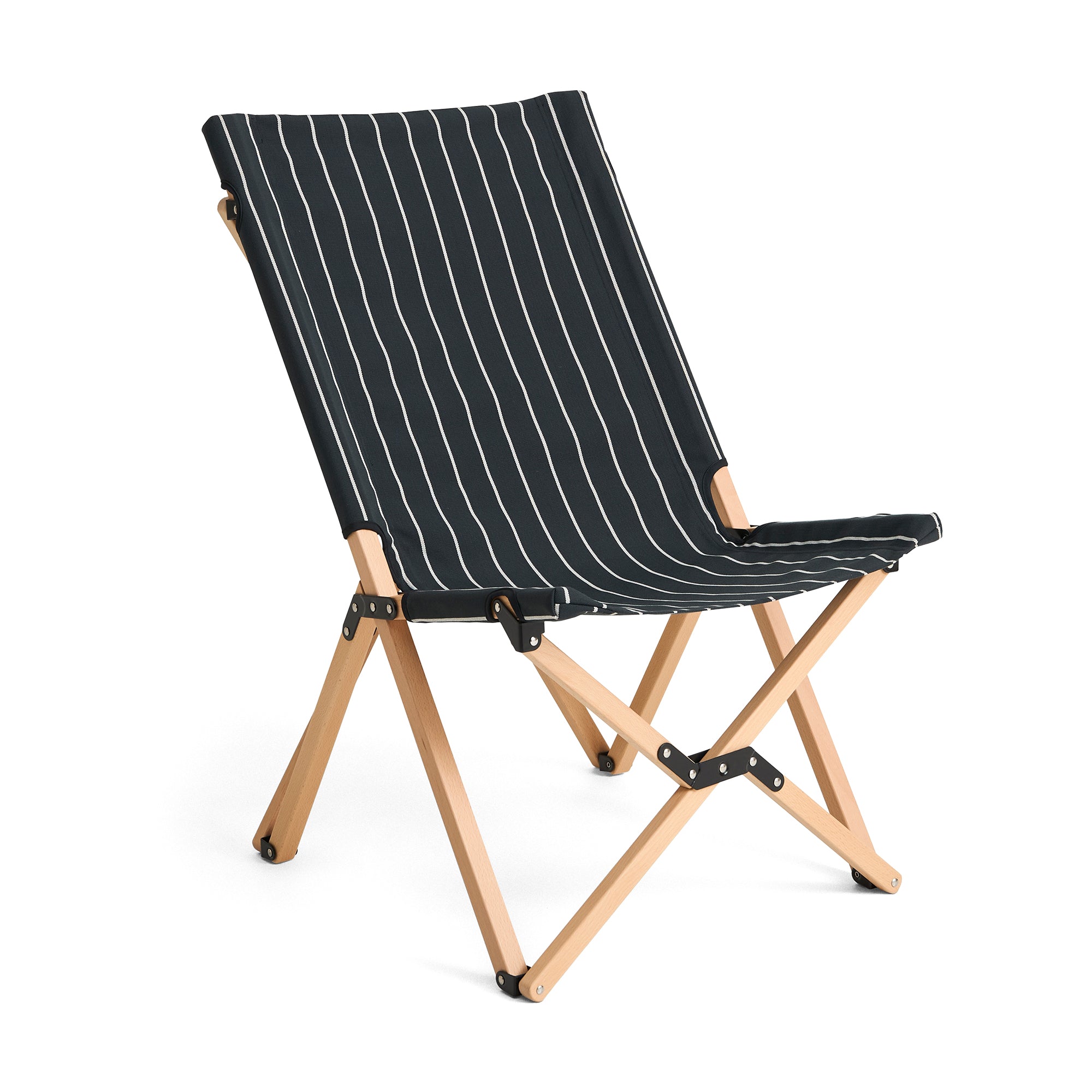 HAY - Outdoor Market Klappstuhl | black with beige stripe