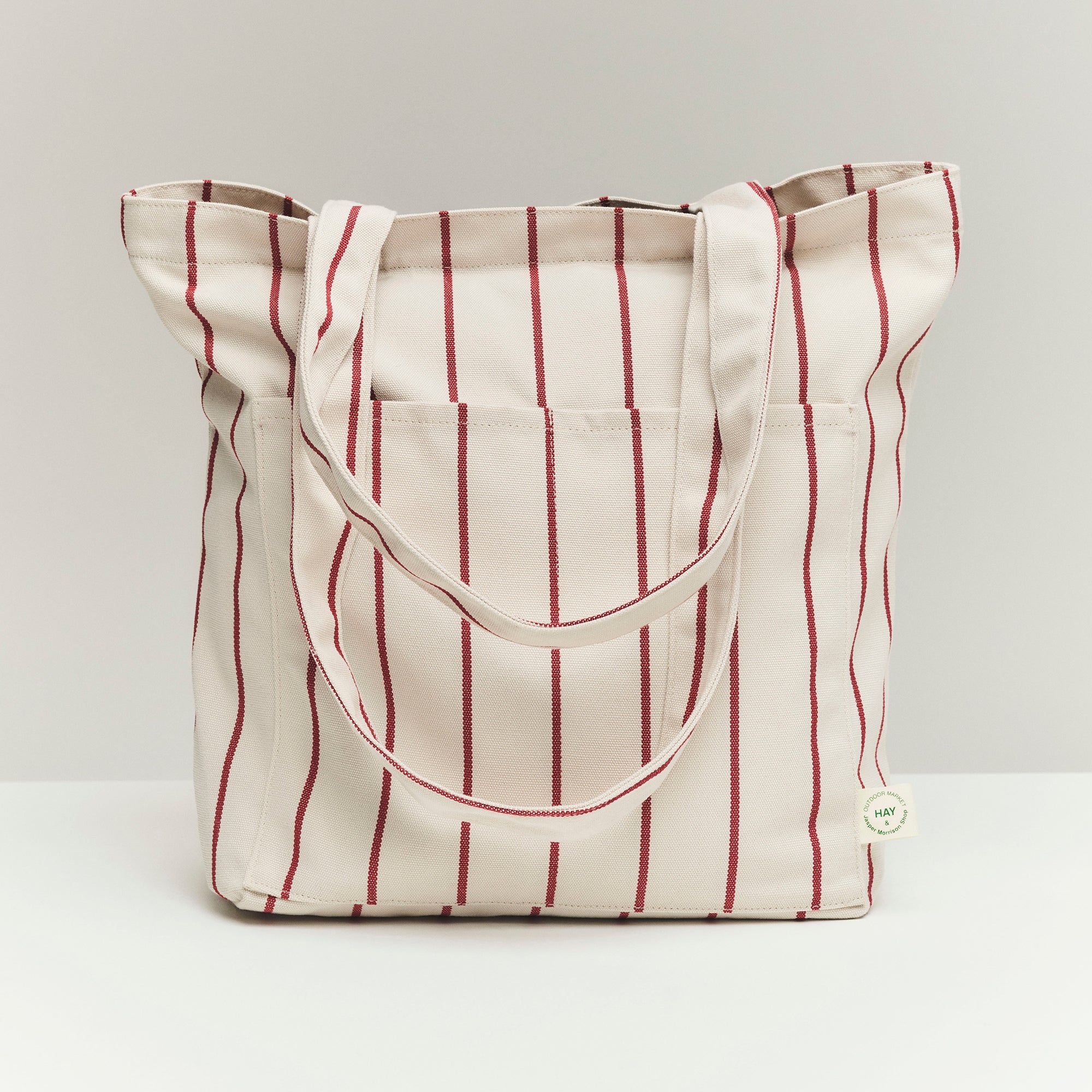 HAY - Outdoor Market Tote Bag | beige with red stripe