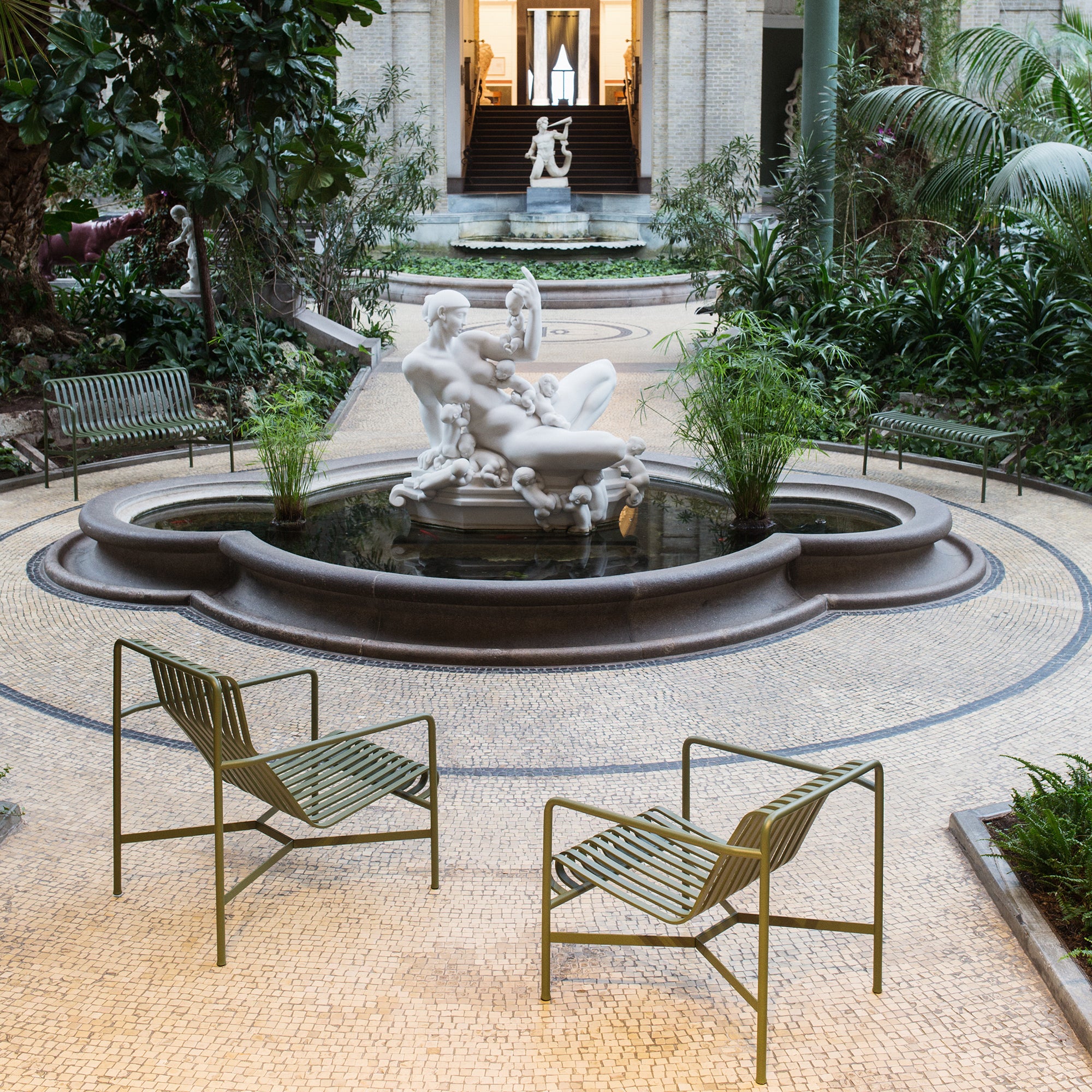 HAY - Palissade Lounge Chair High Set | olive
