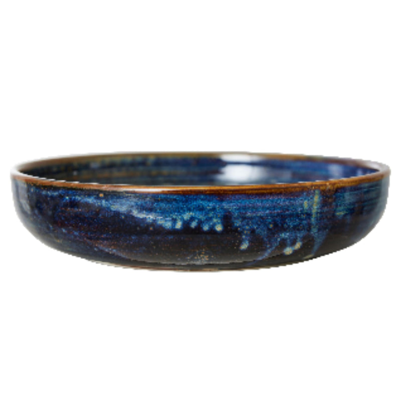 HKliving - Chef Ceramics Tiefer Teller (4er-Set) | Ø 21,5 cm / rustic blau