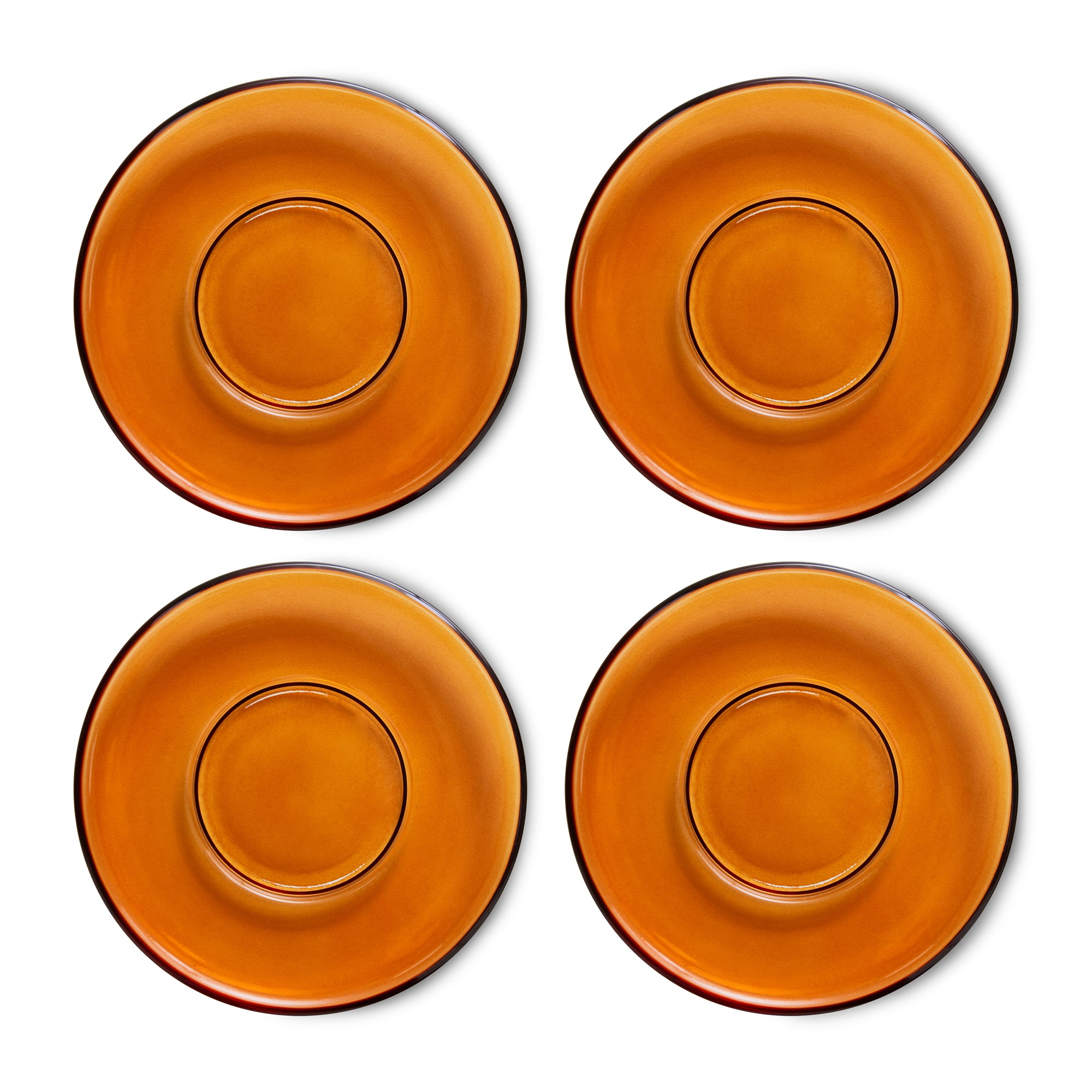 HKliving - 70's Untertassen | amber brown
