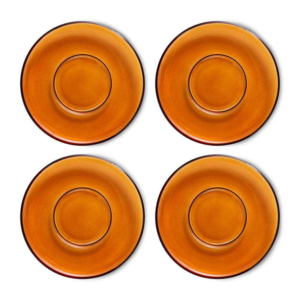 HKliving - 70's Untertassen | amber brown