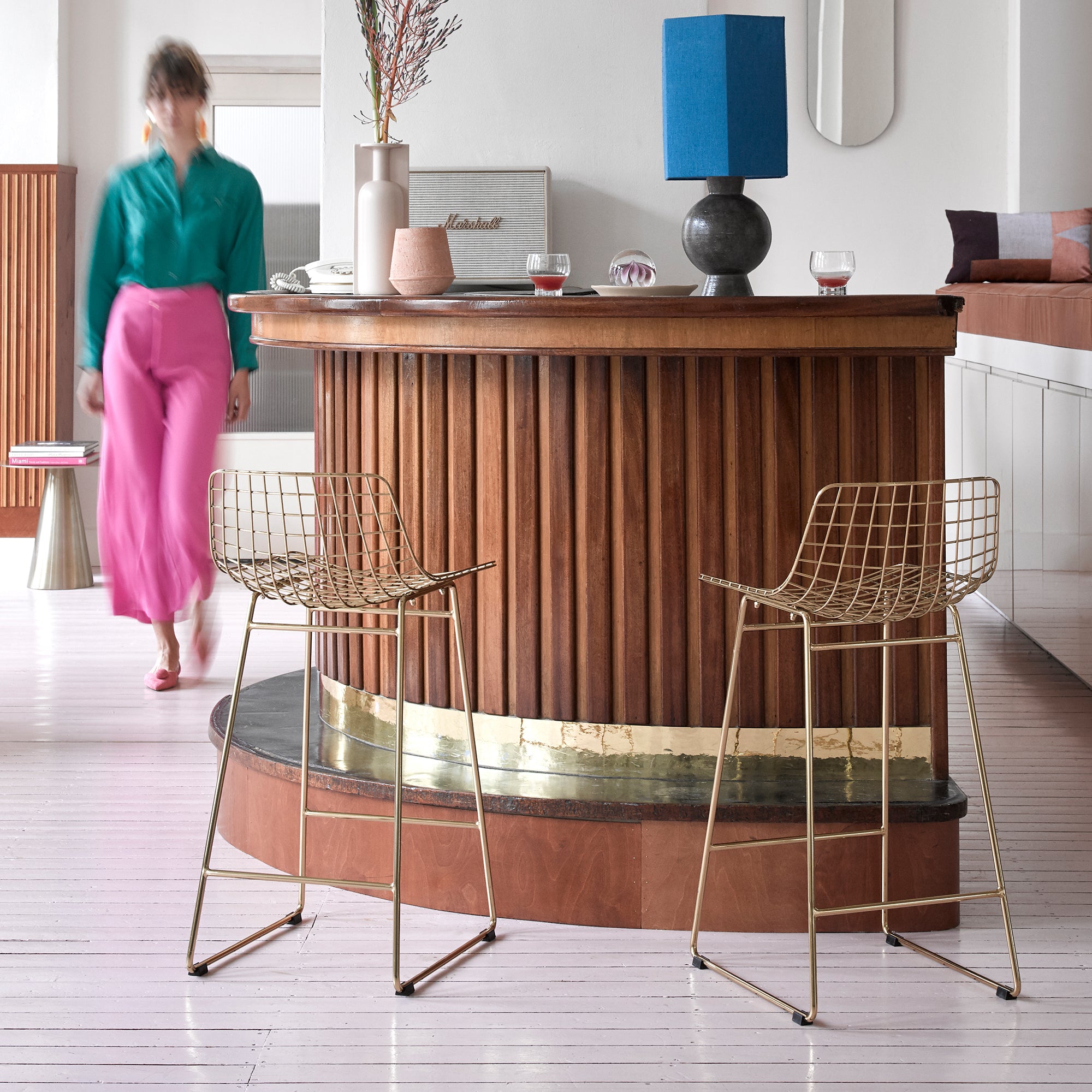 HKliving - Wire Barstuhl | messing
