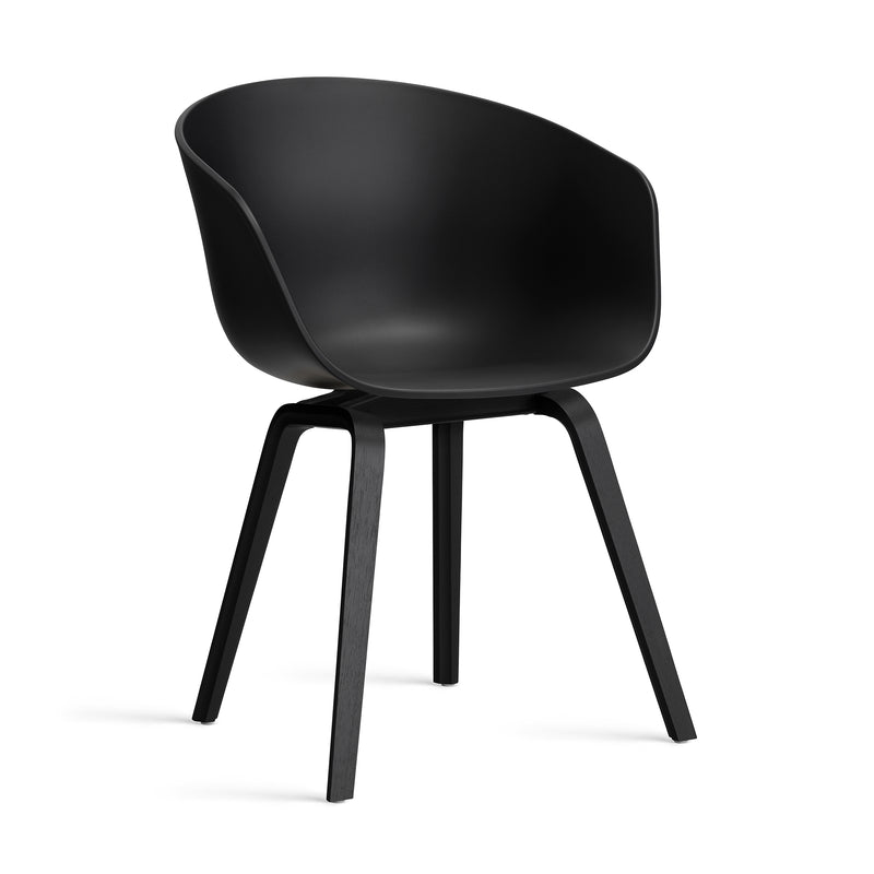 HAY - About A Chair AAC 22 | Filzgleiter / Eiche schwarz lackiert / black 2.0