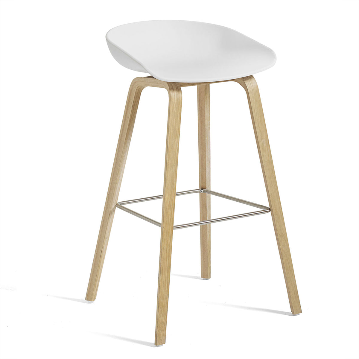HAY - About A Stool AAS 32 | H 75 cm / white 2.0 / Eiche lackiert / Edelstahl