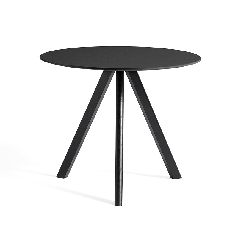 HAY - Copenhague CPH20 Bistrotisch | Ø 90 cm / schwarz / Eiche schwarz lackiert