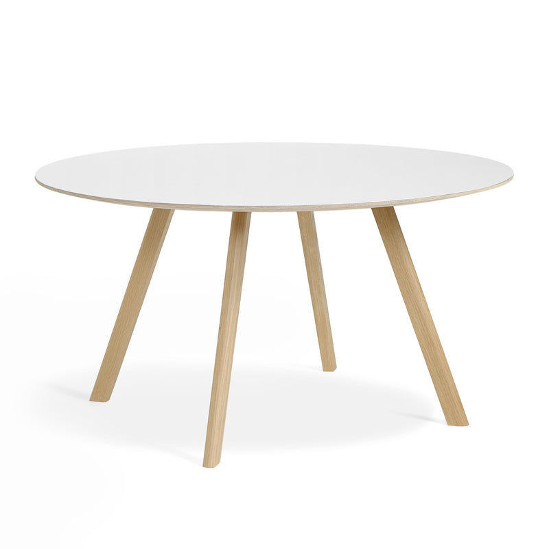 HAY - Copenhague CPH25 Esstisch (rund) | Ø 140 cm / Linoleum off-white, Ø 140 cm / Laminat weiß