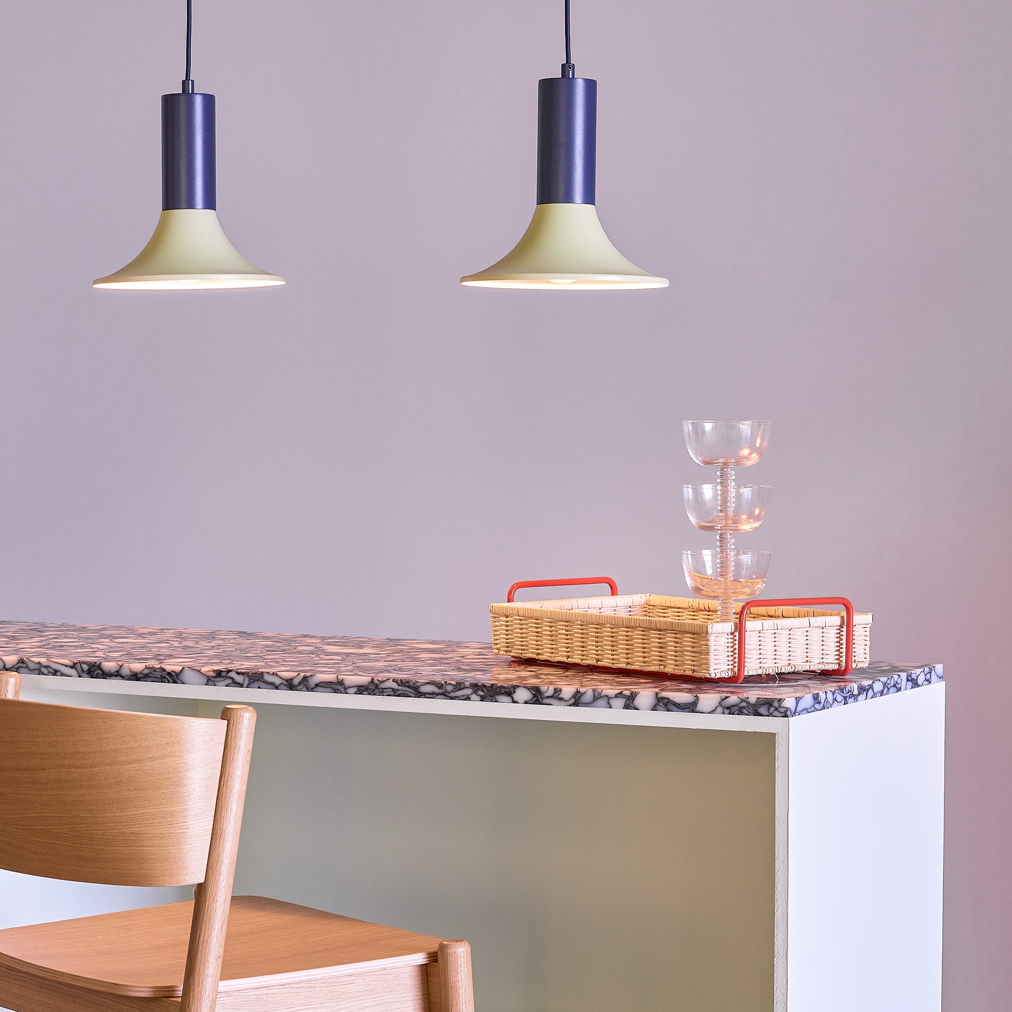 Hübsch Interior - Luminary Pendelleuchte | blau/hellgrün
