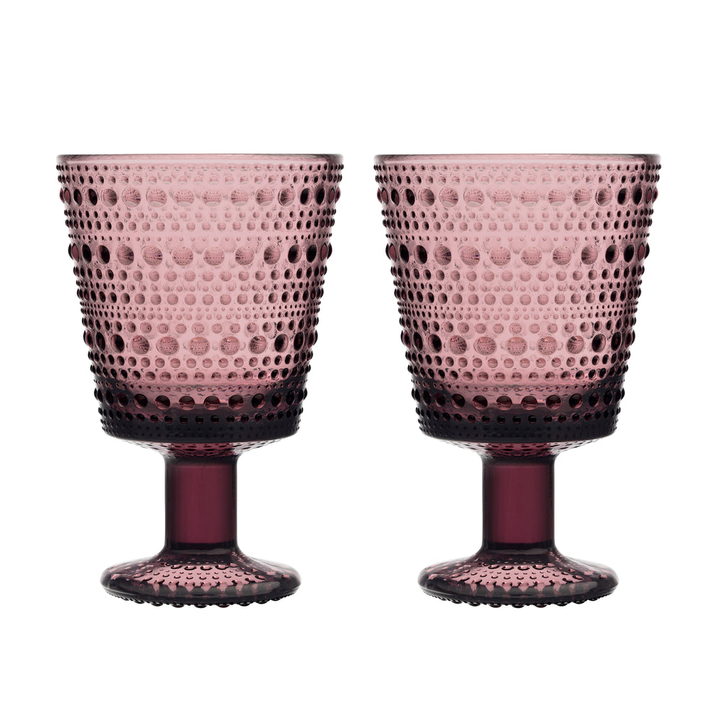 Iittala - Kastehelmi Trinkglas mit Fuß | violett