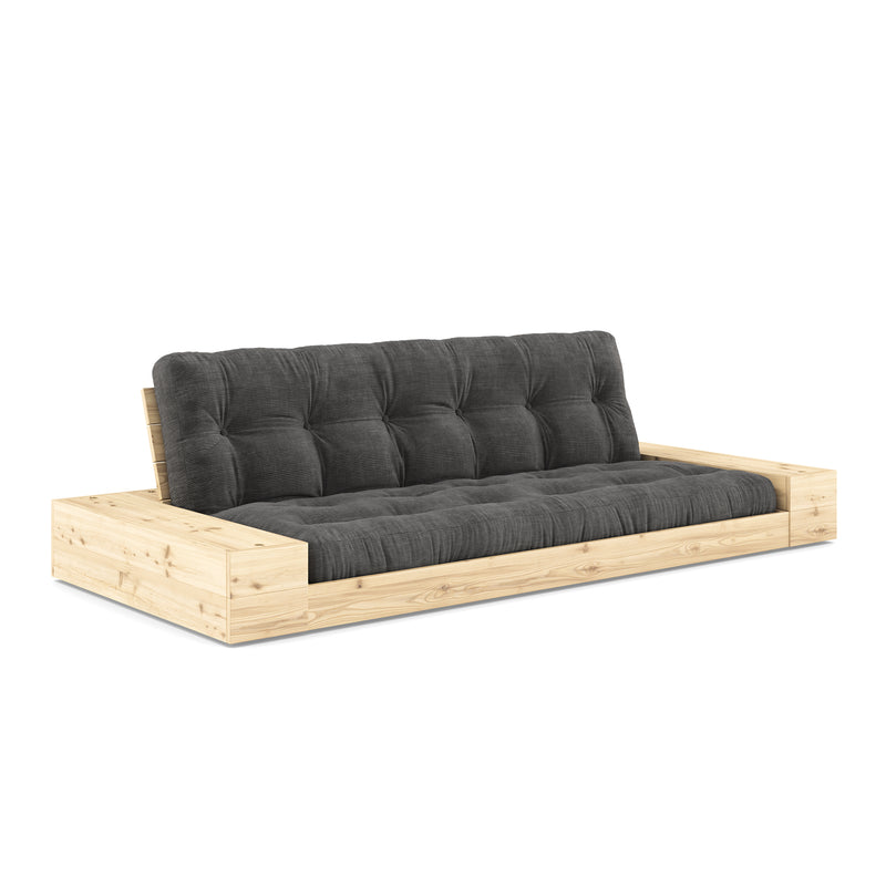Karup Design - Base Schlafsofa mit Aufbewahrung | 511 Charcoal / 101 clear lacquered