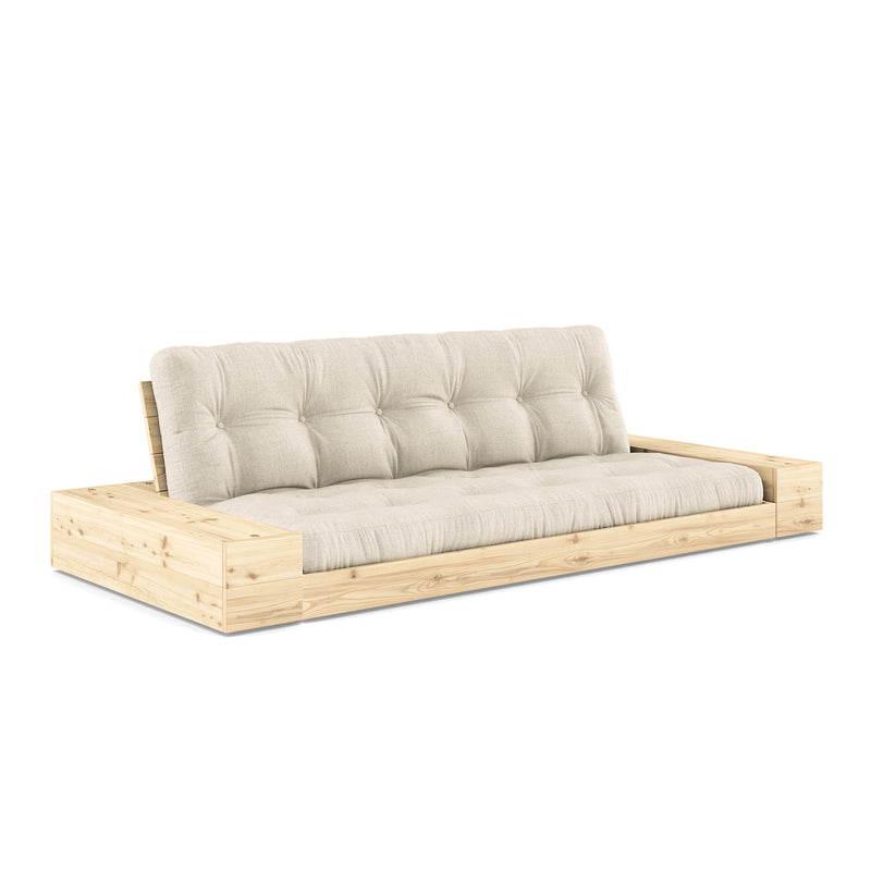 Karup Design - Base Schlafsofa mit Aufbewahrung | 914 Linen / 101 clear lacquered