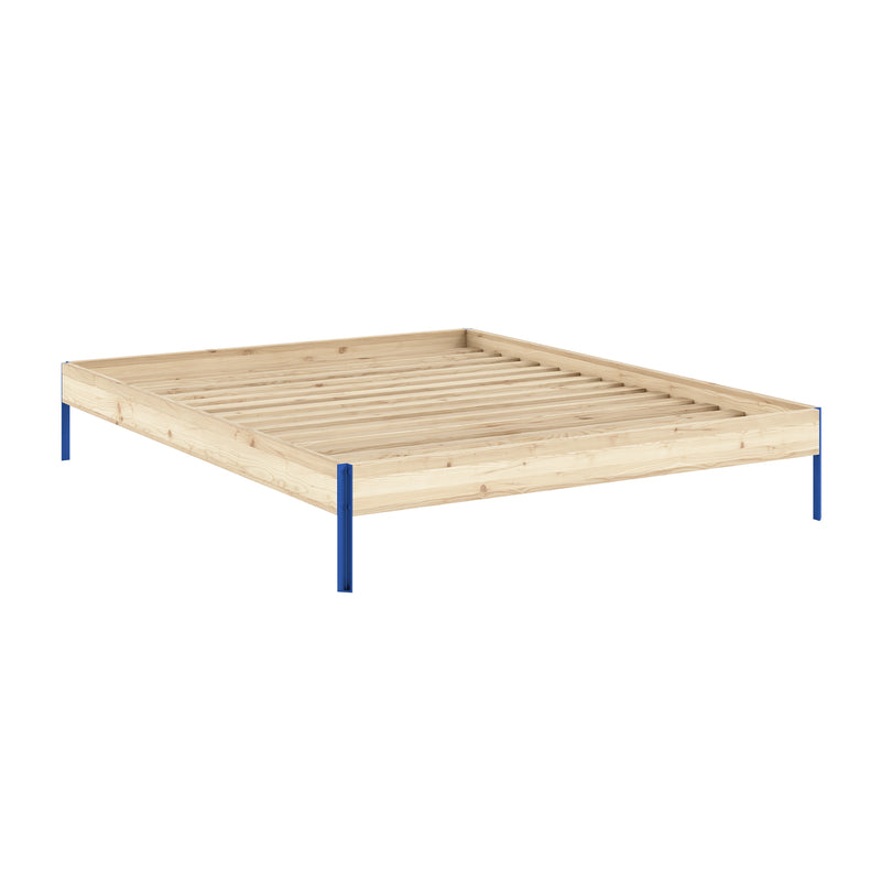 Karup Design - Core Bett | 160 x 200 cm / Kiefer natur / vivid blue