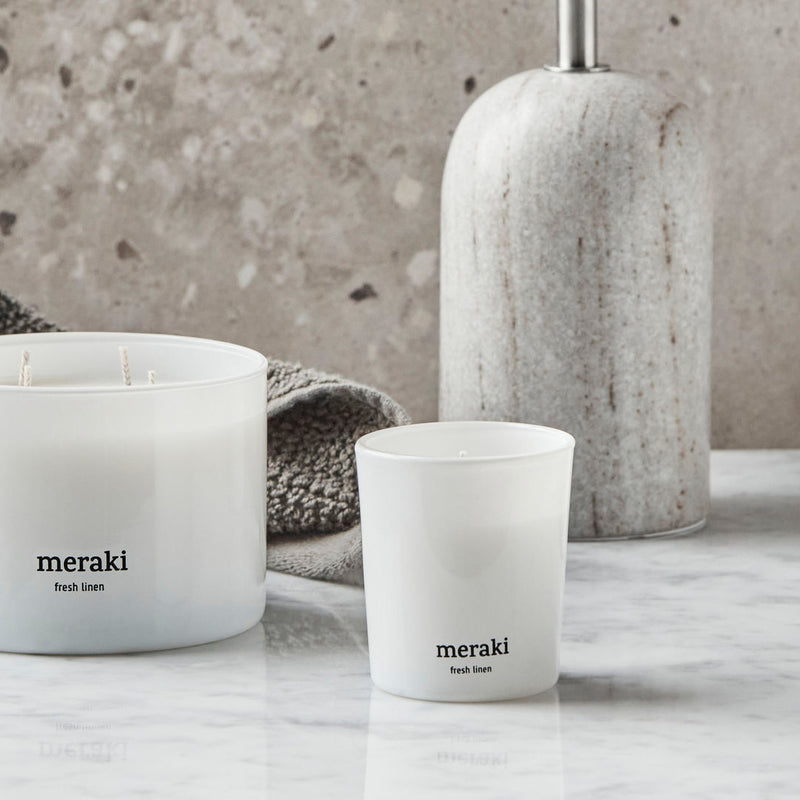 Meraki - Duftkerze | 2er-Set / Ø 6 cm / Fresh linen