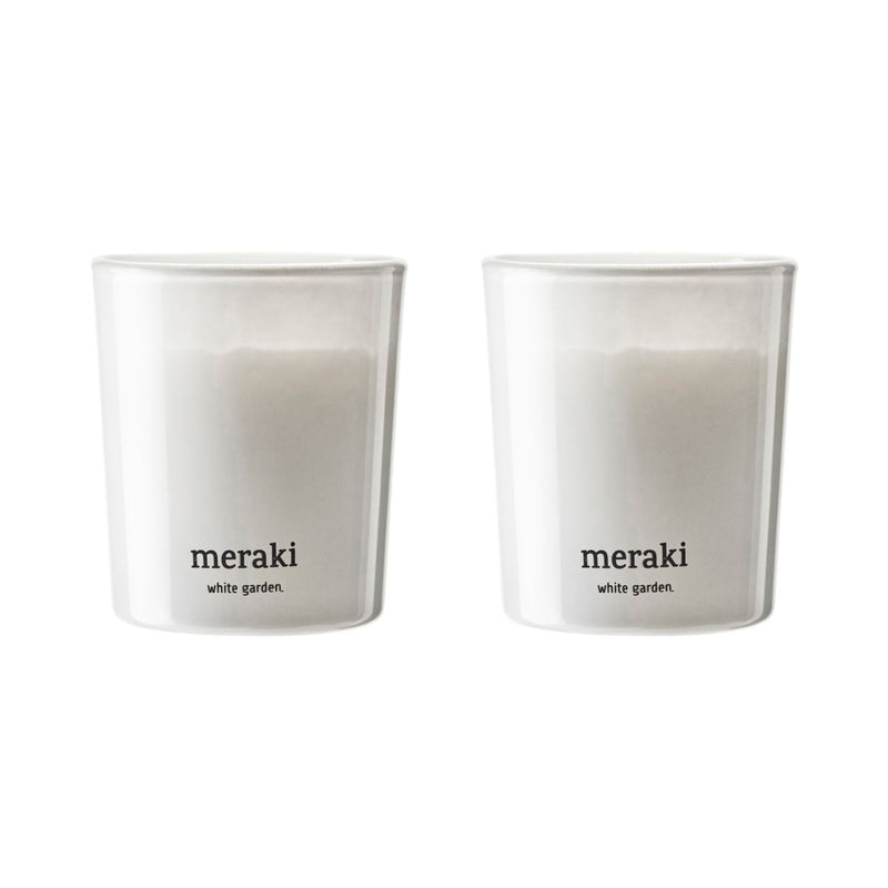 Meraki - Duftkerze | 2er-Set / Ø 6 cm / White garden