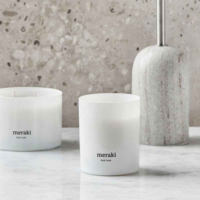 Meraki - Duftkerze | single / Ø 8 cm / Fresh linen