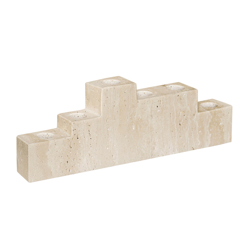 Mette Ditmer - Step Kerzenhalter | six / Travertine leinen