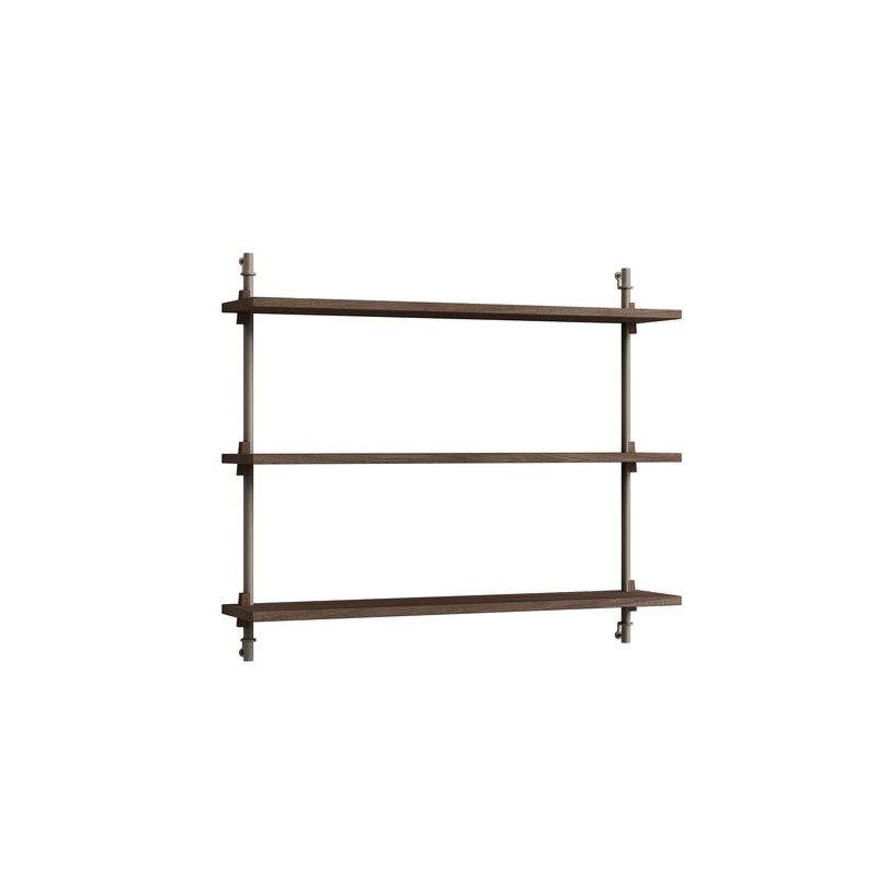 Moebe - Wall Shelving System | Eiche dunkel geräuchert / warm grey