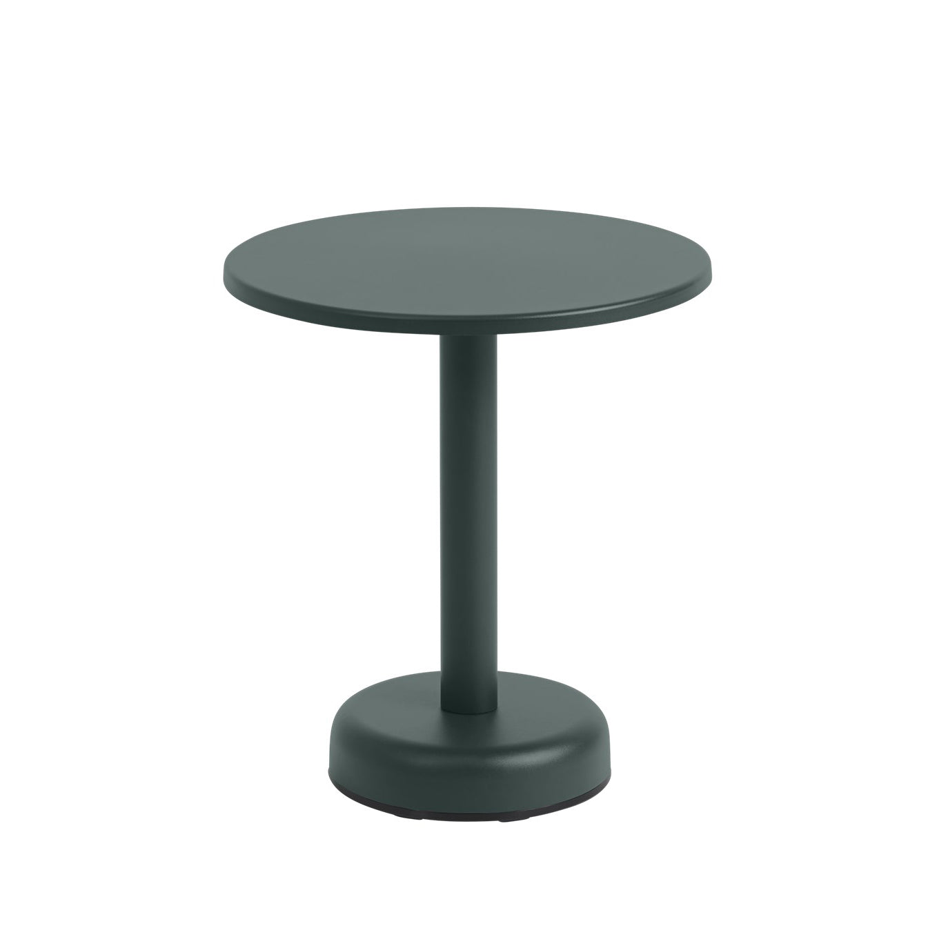 Muuto - Linear Steel Outdoor Kaffeetisch | Ø 42 x H 47 cm / dunkelgrün