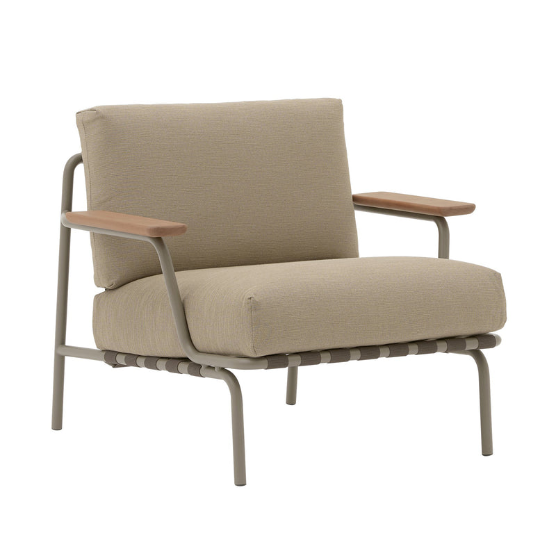 Muuto - Settle Outdoor Lounge Chair | Ribbed Weave 5 taupe
