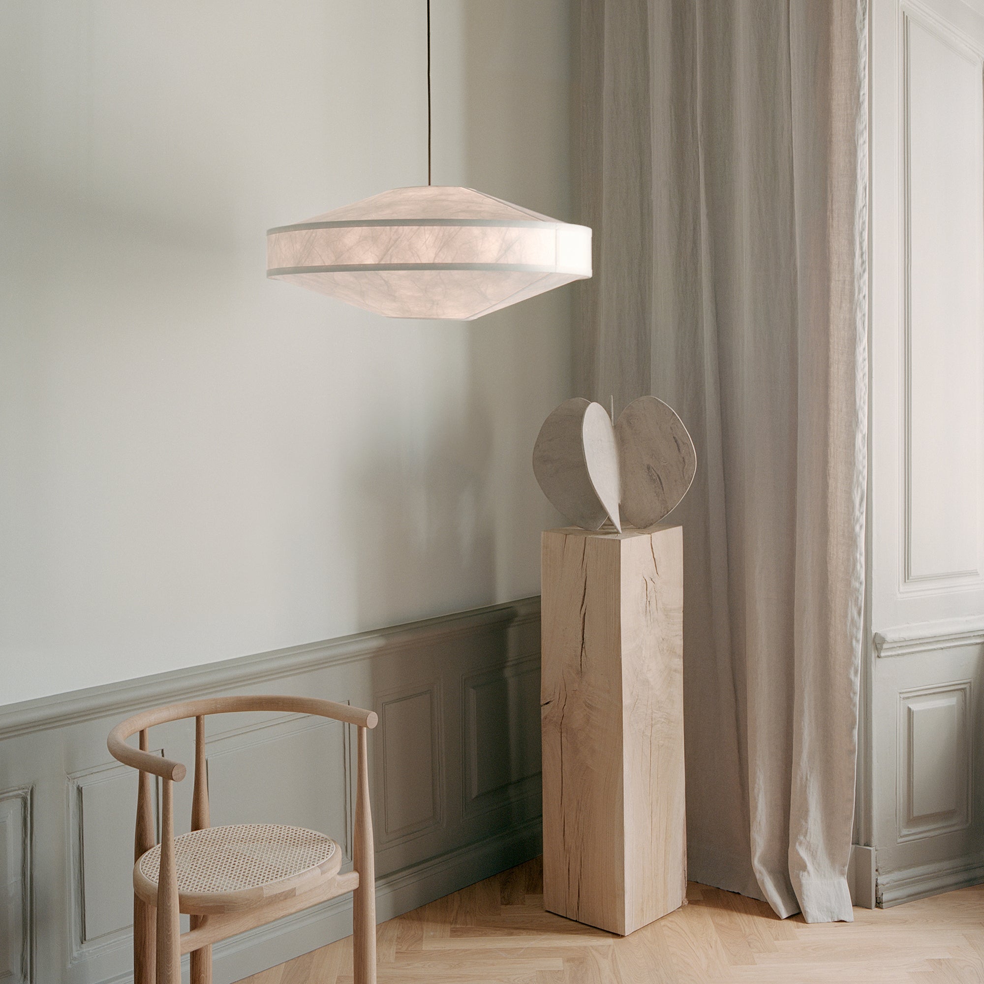 New Works - Kite Pendelleuchte | Ø 75 cm / white Tyvek