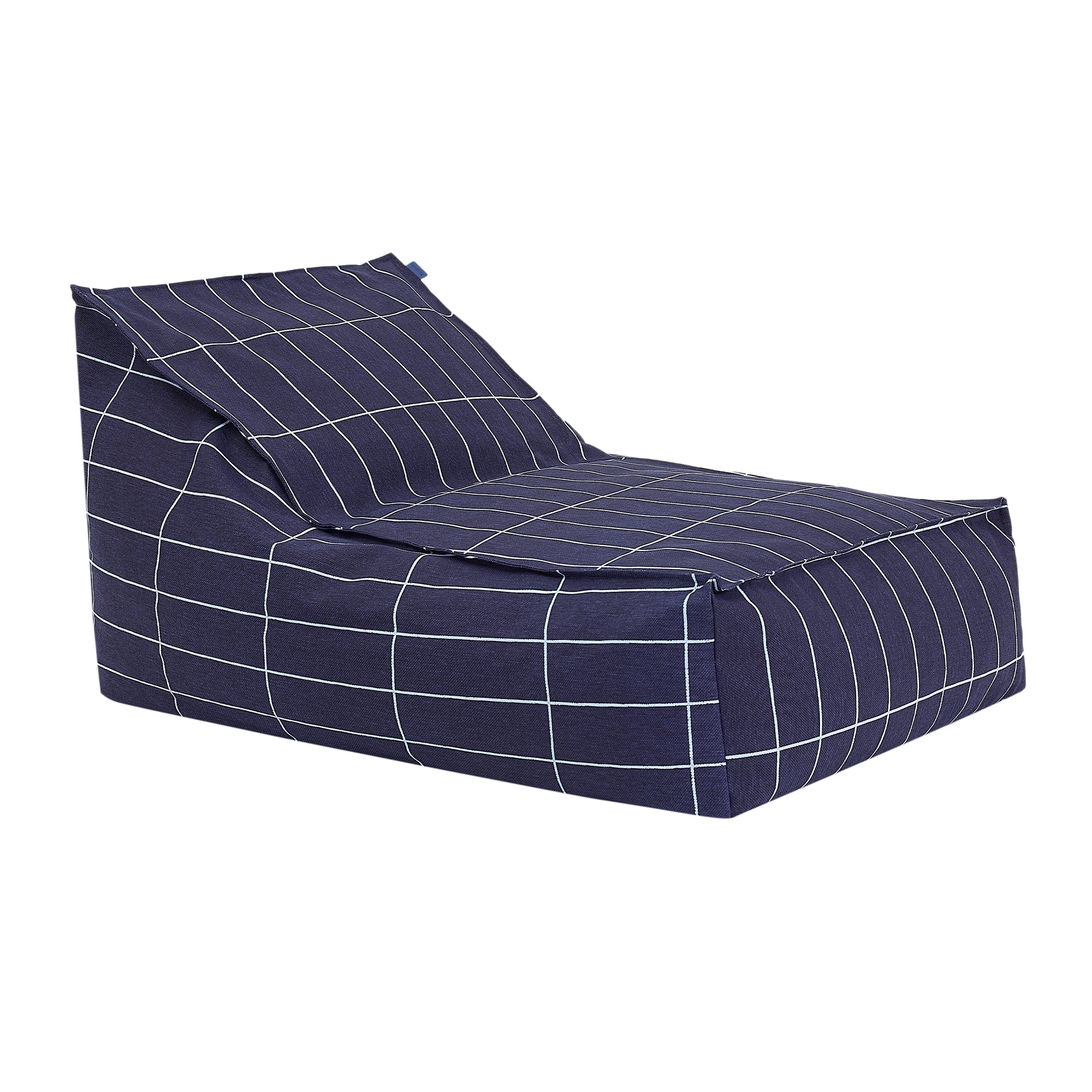 Nobodinoz - Vibes Long Sitzsack (für Erwachsene) | navy blue grid