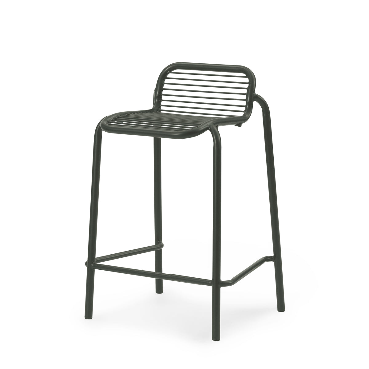 Normann Copenhagen - Vig Outdoor Barstuhl | ohne Polster / H 65 cm / dunkelgrün