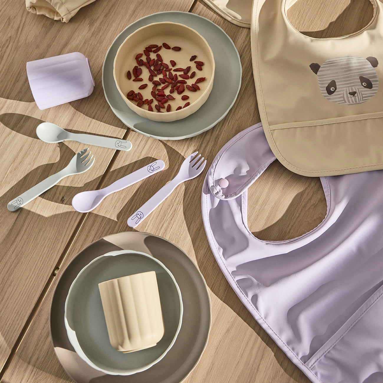 OYOY Mini - Pullo Kindergeschirr-Set | pale mint/vanilla/lavender