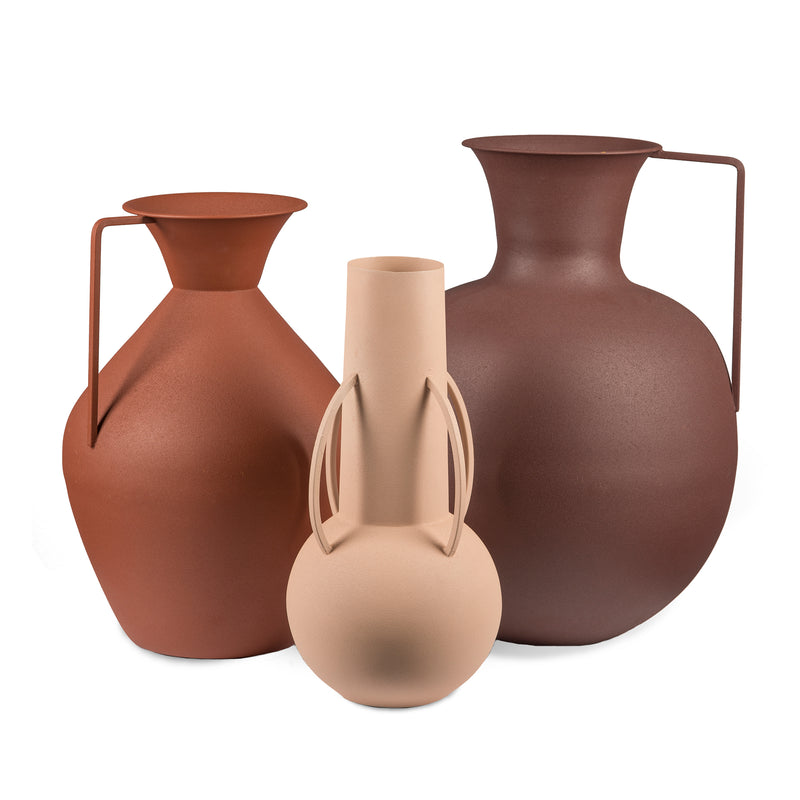 POLSPOTTEN - Roman Vase | 3er-Set / mattbraun