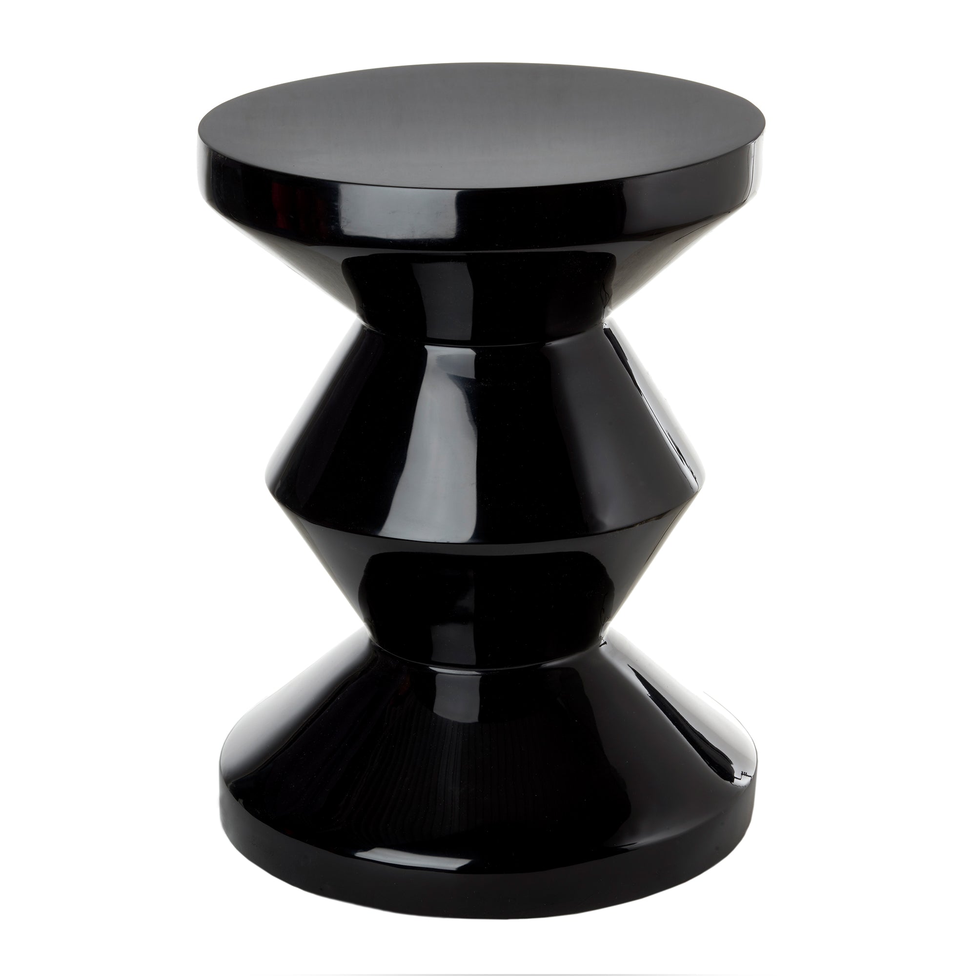 POLSPOTTEN - Zig Zag Hocker | Synthetisches Material / schwarz