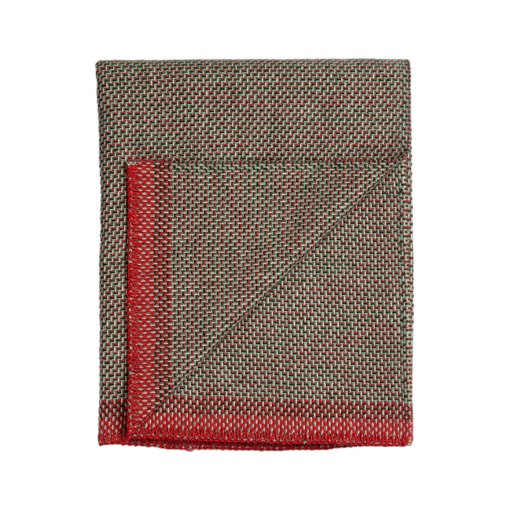 Røros Tweed - Una Wolldecke | bicolor rot/grün