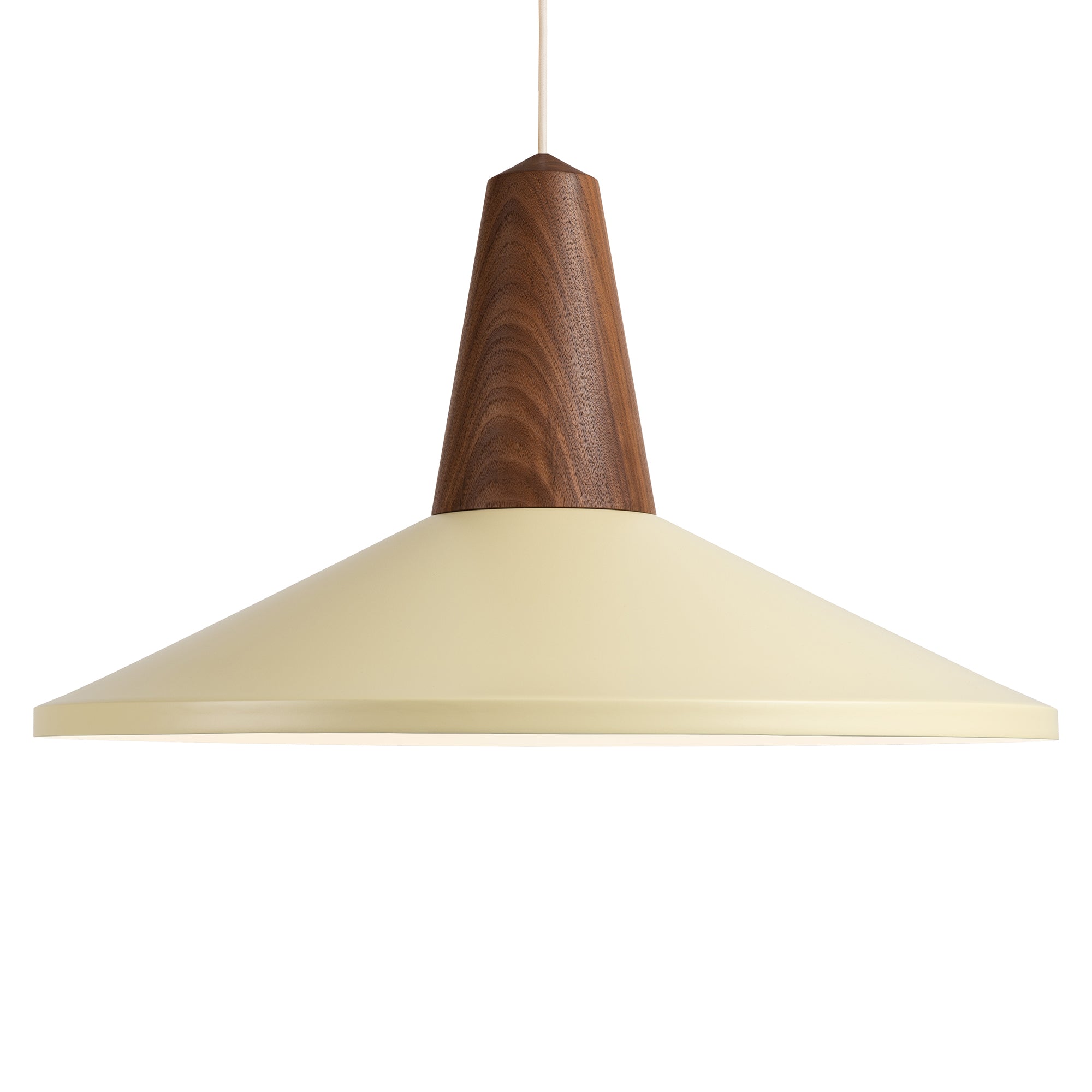 Schneid - Eikon Pendelleuchte | Shell / Walnuss/wax yellow