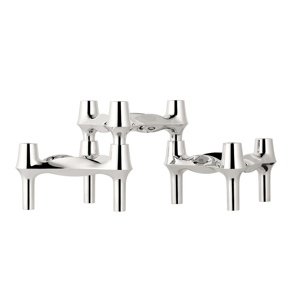 Stoff Nagel - BMF Kerzenhalter | 3er-Set / Chrom