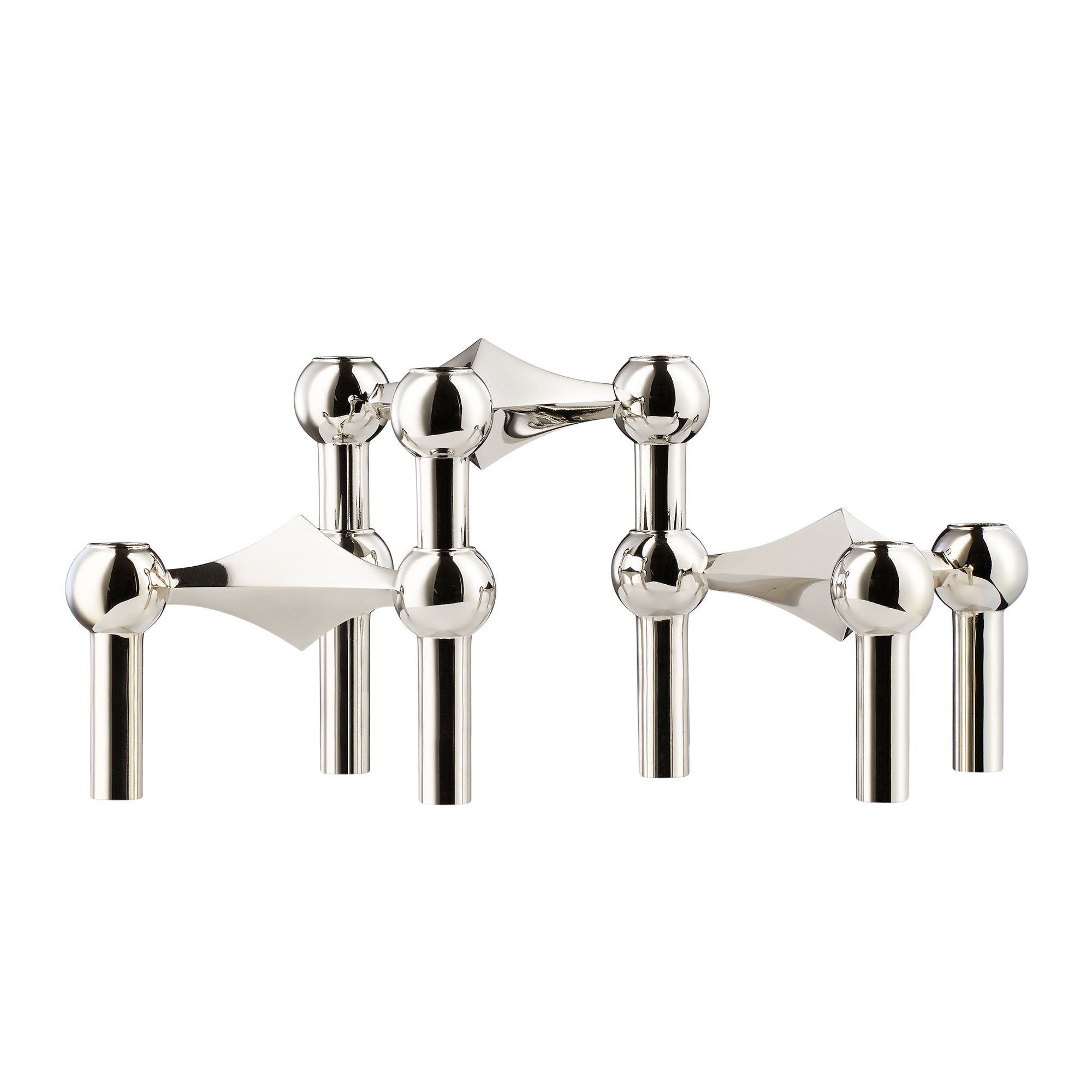 Stoff Nagel - Kerzenhalter | 3er-Set / Chrom