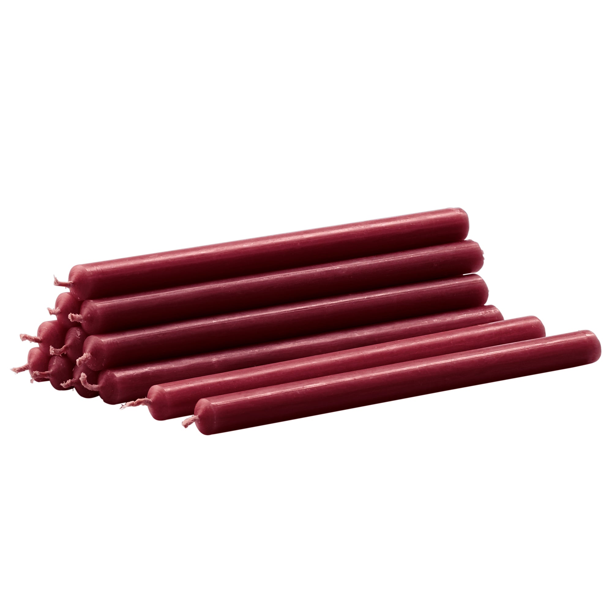 Stoff Nagel - Paraffin-Kerzen | 12er-Set / bordeaux