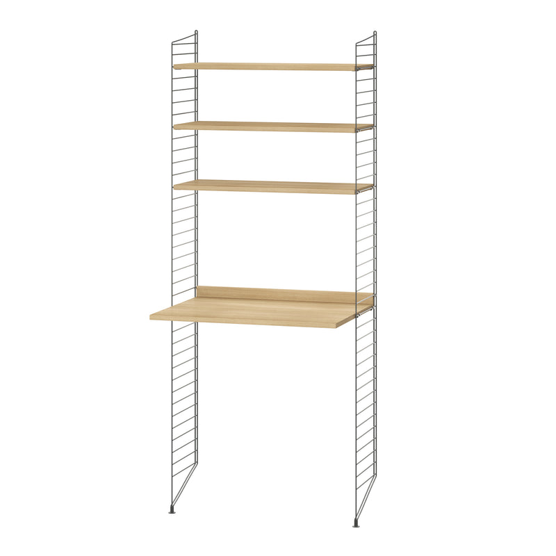 String - Arbeitsplatzkombination | 78 x 200 x 30 cm / Eiche/dunkelgrau