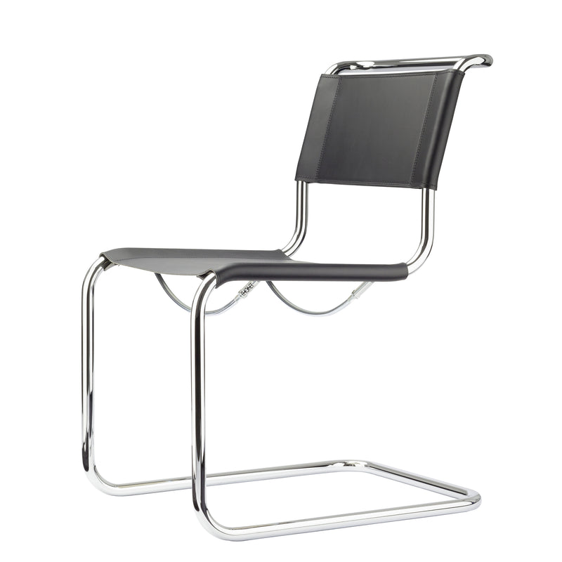 Thonet - S 33 Freischwinger | Kernleder schwarz