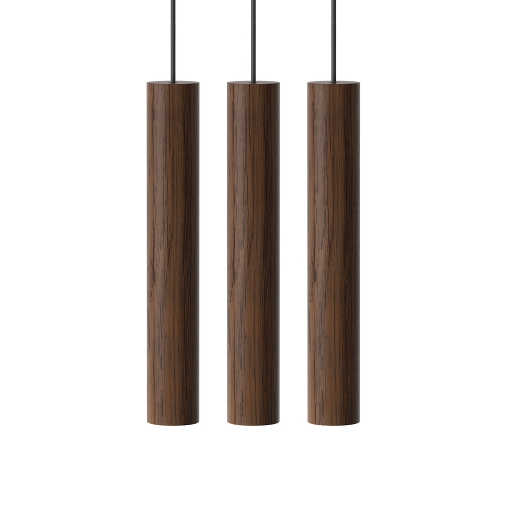 Umage - Chimes Pendelleuchte LED | Cluster 3 / Eiche dunkel / Ø 3 x 22 cm