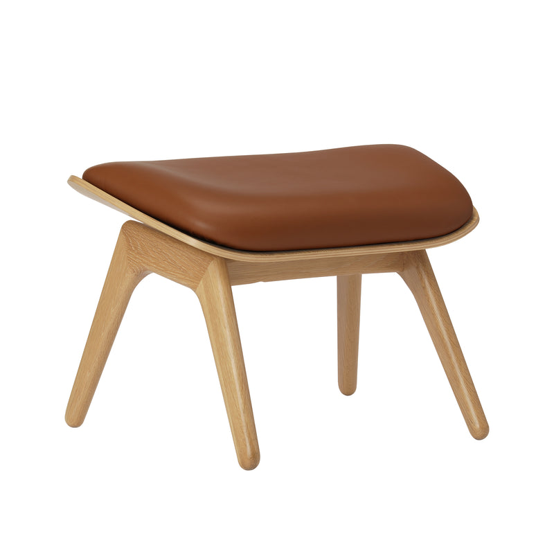 Umage - The Reader Ottoman | Eiche natur  / Lederoptik Cognac