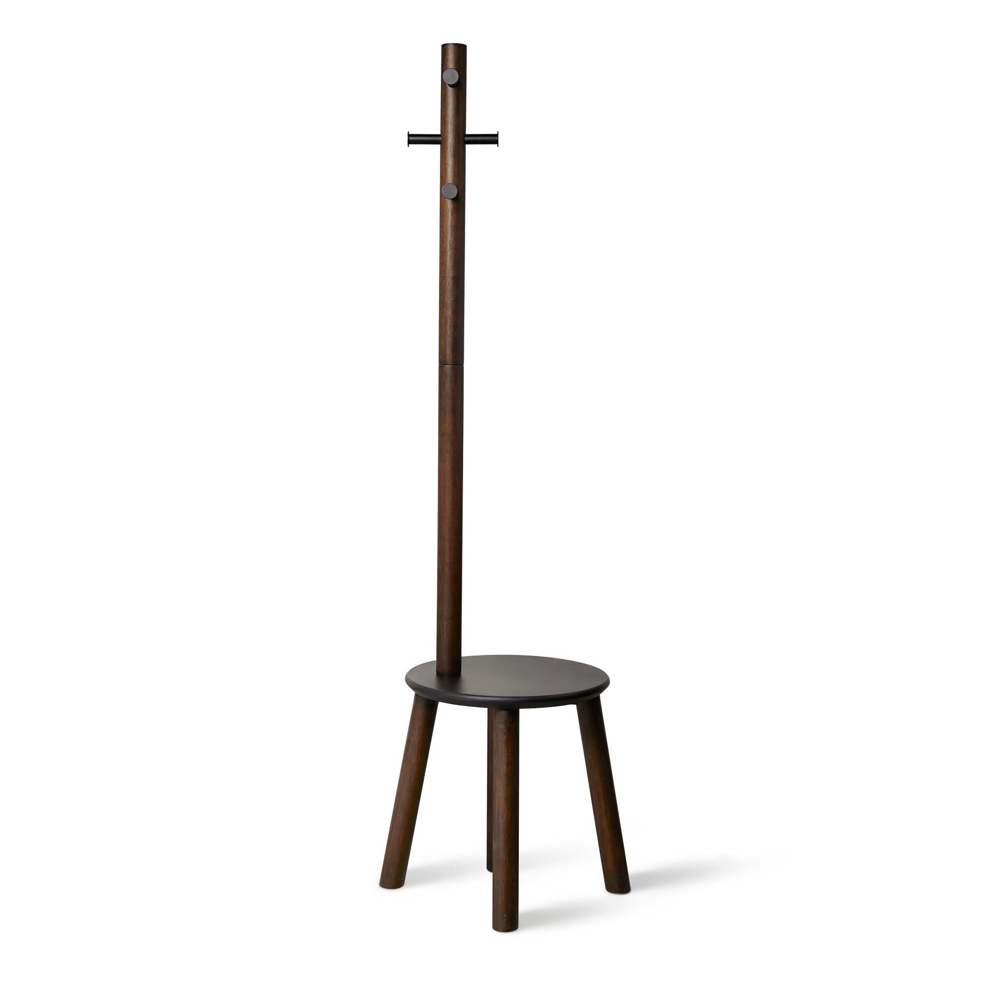 Umbra - Pillar Hocker / Garderobenständer | schwarz/Walnuss