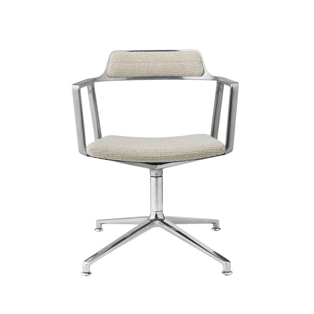 Vipp - 452 Drehstuhl | Gleiter / off white / Aluminium poliert