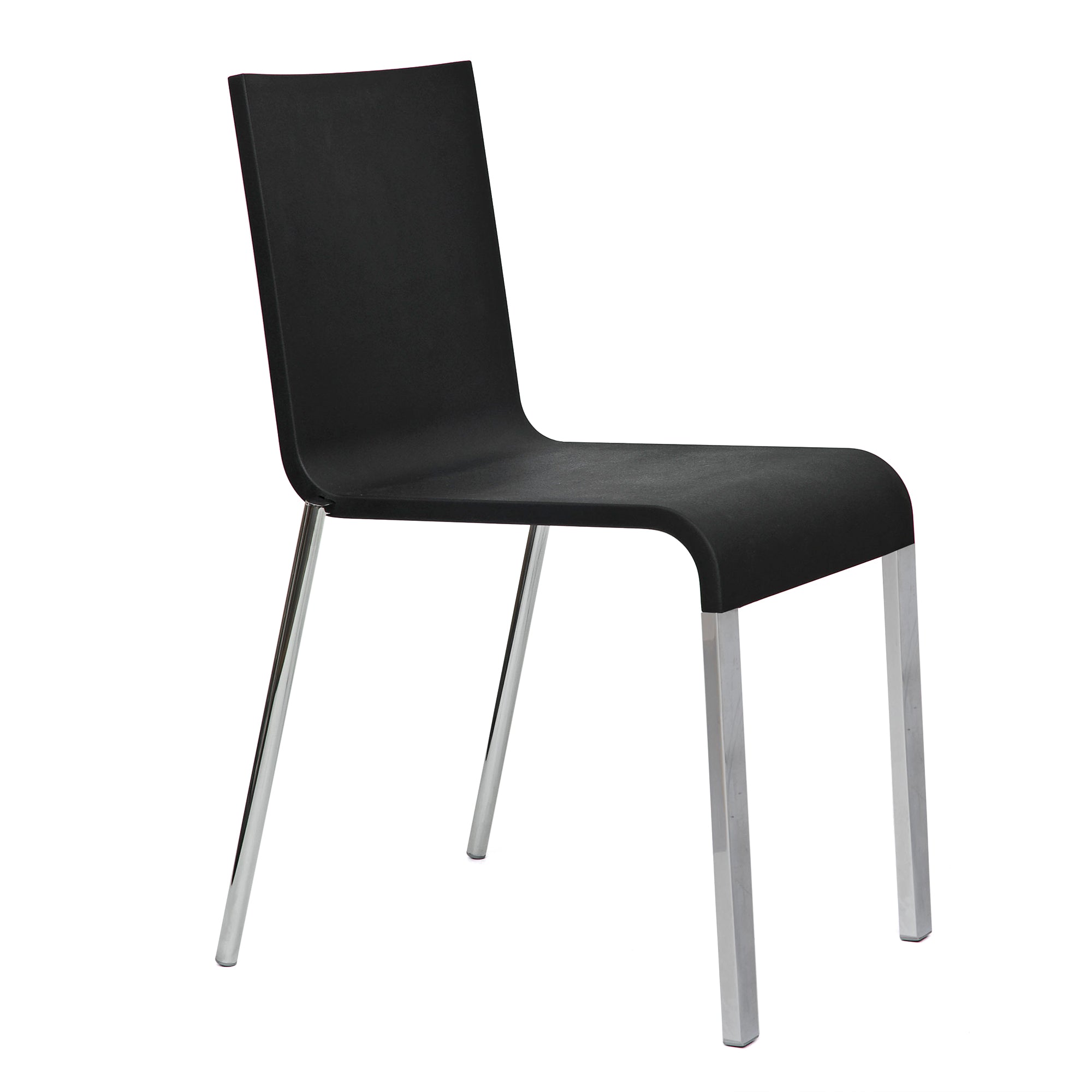 Vitra - .03 Stuhl stapelbar | Kunststoffgleiter / pulverbeschichtet silber glatt/basic dark