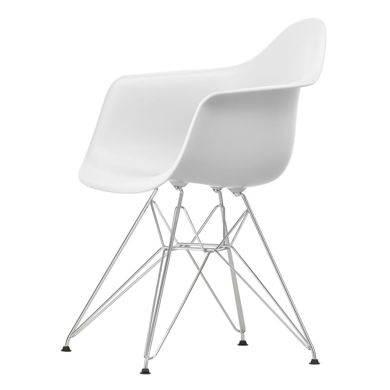 Vitra - Eames Plastic Armchair DAR RE | Filzgleiter basic dark / cotton weiß RE / verchromt