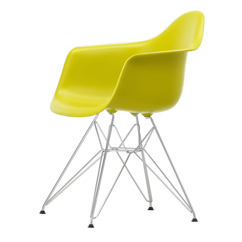 Vitra - Eames Plastic Armchair DAR RE | Filzgleiter basic dark / senf RE / verchromt